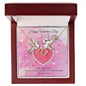 ELTGVD - Everlasting Love Twin Hearts Gold n' Diamond Necklace -  Love Dove Message Card