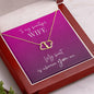 ELTGW1 - Everlasting Love Twin Hearts Gold n' Diamond Necklace with Message Card for Wife