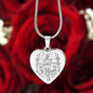 EHFAITH1 - He Has Risen Engraved Heart Necklace in Stainless Steel or 18k Gold Finish