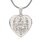 EHFAITH1 - He Has Risen Engraved Heart Necklace in Stainless Steel or 18k Gold Finish