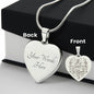 EHFAITH1 - He Has Risen Engraved Heart Necklace in Stainless Steel or 18k Gold Finish