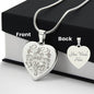 EHFAITH1 - He Has Risen Engraved Heart Necklace in Stainless Steel or 18k Gold Finish
