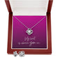 LNSET- Love Knot Earring & Necklace Set with Valentine's Card
