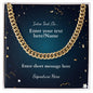 NCUM - Celebration Men's Cuban Link Chain Necklace with Your Personalized Message Card