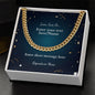 NCUM - Celebration Men's Cuban Link Chain Necklace with Your Personalized Message Card