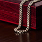 NCUM - Celebration Men's Cuban Link Chain Necklace with Your Personalized Message Card