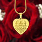 EHFAITH1 - He Has Risen Engraved Heart Necklace in Stainless Steel or 18k Gold Finish