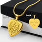 EHFAITH1 - He Has Risen Engraved Heart Necklace in Stainless Steel or 18k Gold Finish