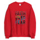 Featuring our Faith Over Fear design, this sturdy and warm sweatshirt is bound to keep you warm in the colder months or during cool evenings. A pre-shrunk, classic fit sweater that's made with air-jet spun yarn for a soft feel and reduced pilling.