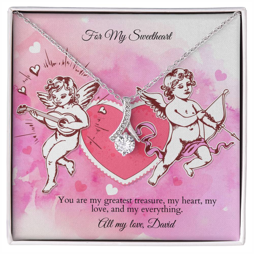 ABNVC-Alluring Beauty Cubic Zirconia Necklace with Personalized Valentine's Message Card