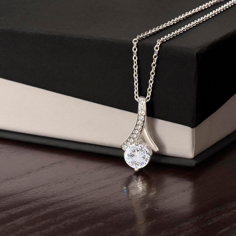 ABNVC-Alluring Beauty Cubic Zirconia Necklace with Personalized Valentine's Message Card