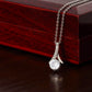 ABNVC-Alluring Beauty Cubic Zirconia Necklace with Personalized Valentine's Message Card