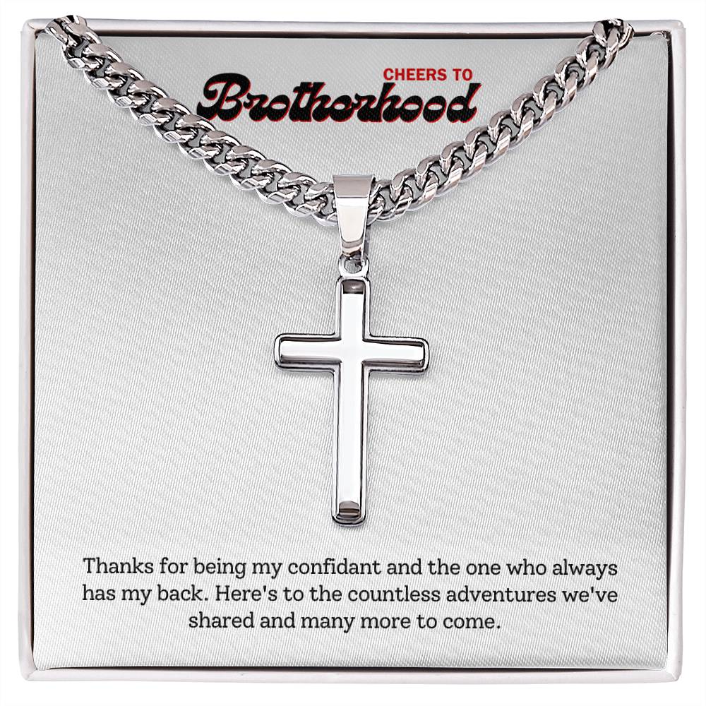 SCPBR2 - Personalized Stalwart Cross Necklace - Brother