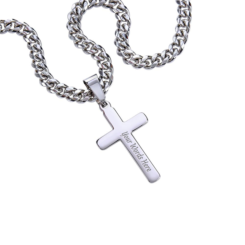 SCPFIAM-Stalwart Cross Necklace with Cuban Chain