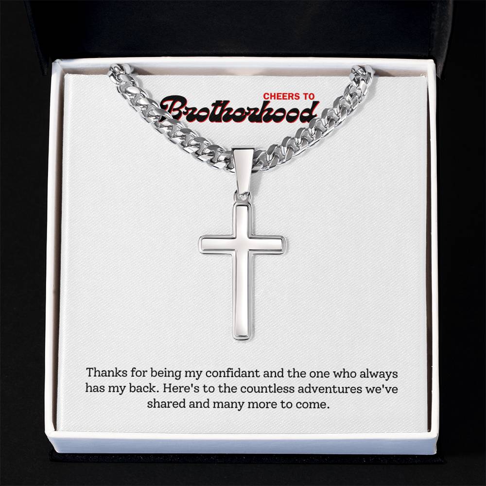 SCPBR2 - Personalized Stalwart Cross Necklace - Brother