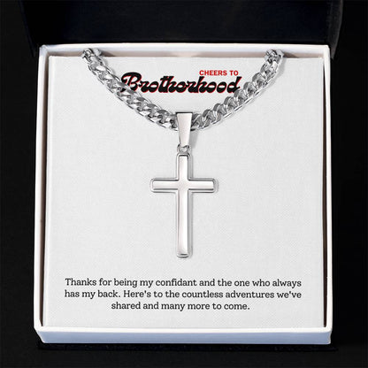 SCPBR2 - Personalized Stalwart Cross Necklace - Brother