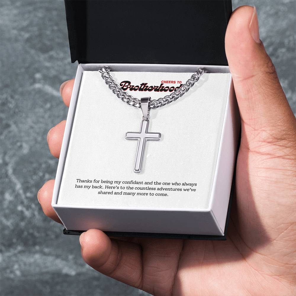 SCPBR2 - Personalized Stalwart Cross Necklace - Brother