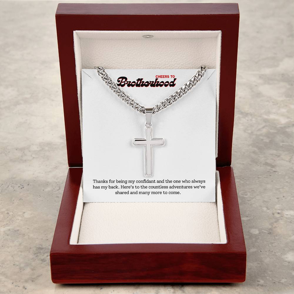 SCPBR2 - Personalized Stalwart Cross Necklace - Brother