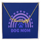 PNDOG3 - DOG MOM Personalized Name Necklace 18k gold finish Blue Message Card