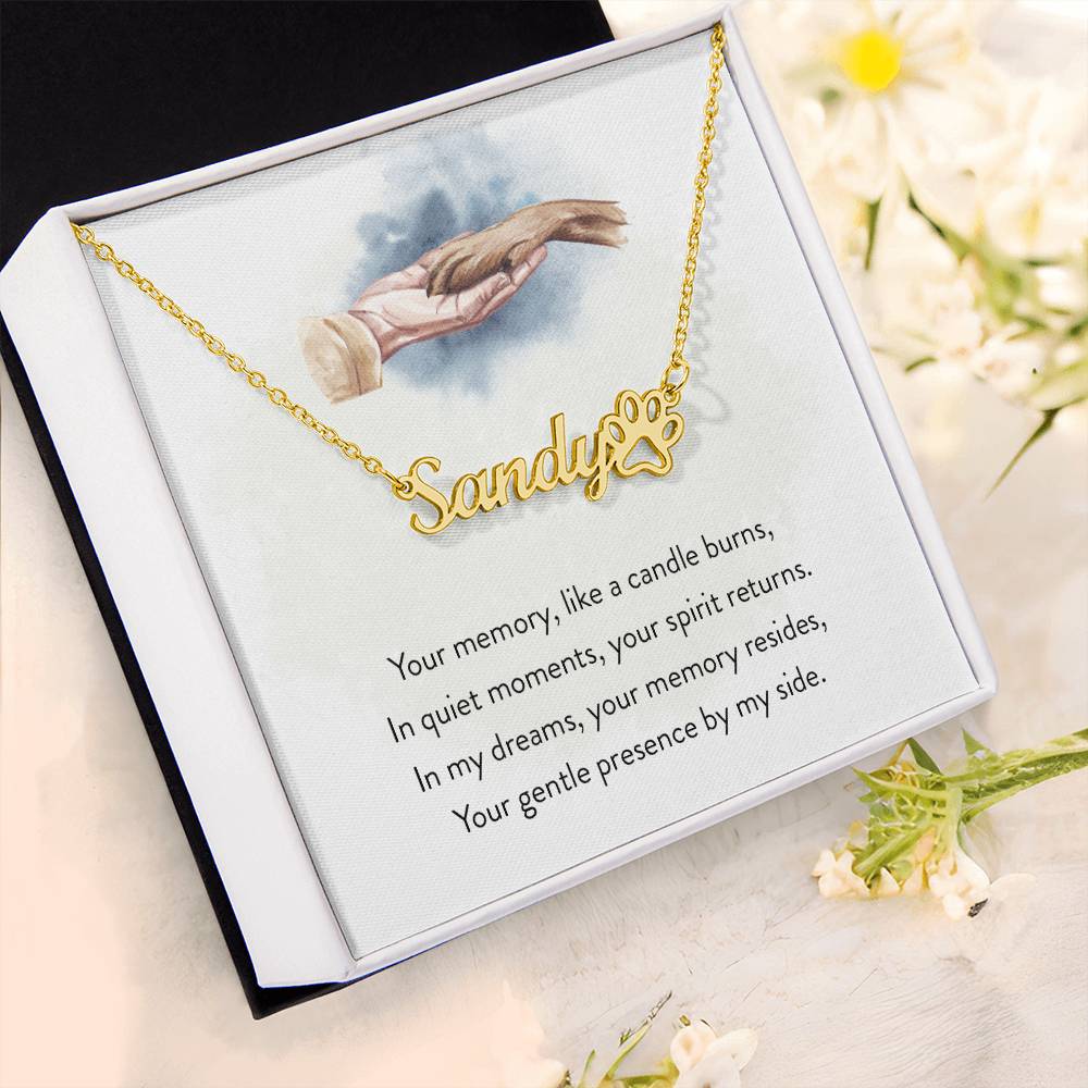 PPNMEMD2 - Eternal Bond Dog Paw Print Name Necklace