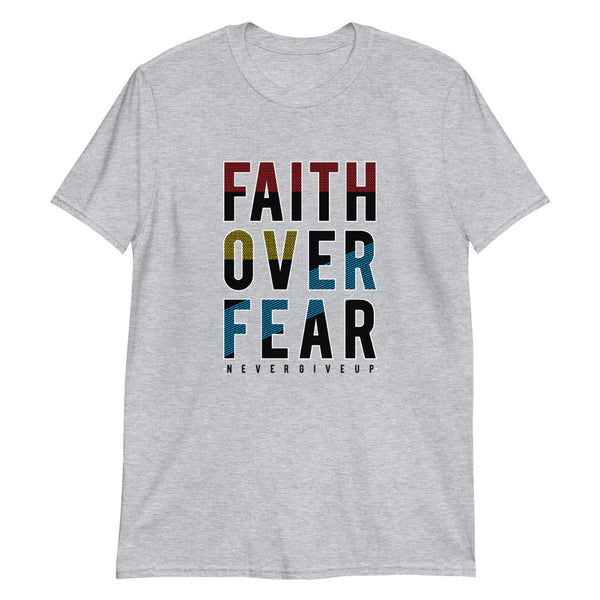 You've now found the staple t-shirt of your wardrobe. Featuring our Faith Over Fear design, it's made of thicker, heavier cotton, but it's still soft and comfy. And the double stitching on the neckline and sleeves add more durability to what is sure to be a favorite!