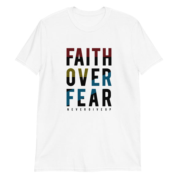 You've now found the staple t-shirt of your wardrobe. Featuring our Faith Over Fear design, it's made of thicker, heavier cotton, but it's still soft and comfy. And the double stitching on the neckline and sleeves add more durability to what is sure to be a favorite!