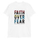 You've now found the staple t-shirt of your wardrobe. Featuring our Faith Over Fear design, it's made of thicker, heavier cotton, but it's still soft and comfy. And the double stitching on the neckline and sleeves add more durability to what is sure to be a favorite!