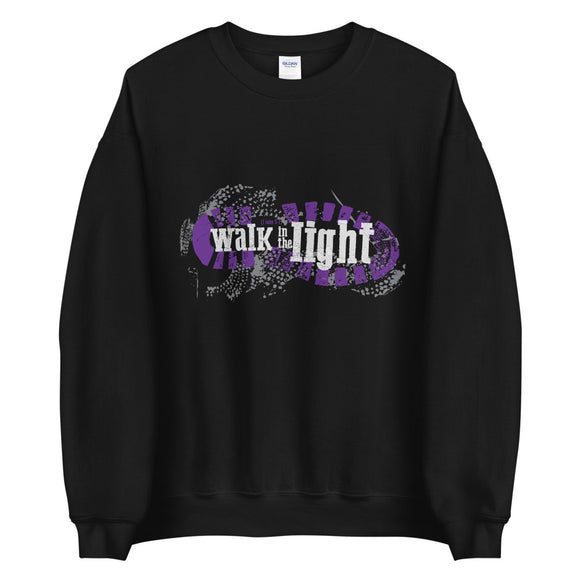 Featuring our exclusive design, "Walk in the Light," printed in purple on a sturdy and warm sweatshirt bound to keep you warm in the colder months. A pre-shrunk, classic fit sweater that's made with air-jet spun yarn for a soft feel and reduced pilling.