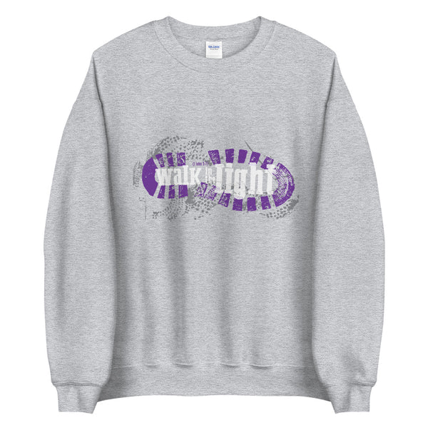 Featuring our exclusive design, "Walk in the Light," printed in purple on a sturdy and warm sweatshirt bound to keep you warm in the colder months. A pre-shrunk, classic fit sweater that's made with air-jet spun yarn for a soft feel and reduced pilling.