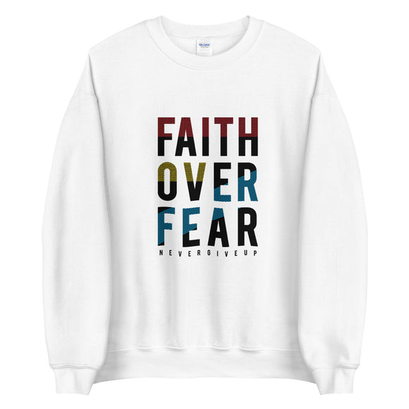 Featuring our Faith Over Fear design, this sturdy and warm sweatshirt is bound to keep you warm in the colder months or during cool evenings. A pre-shrunk, classic fit sweater that's made with air-jet spun yarn for a soft feel and reduced pilling.