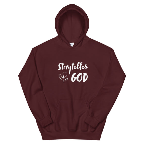 Our signature logo Storyteller for God appears on the front of this cozy go-to hoodie to curl up in, so go for one that's soft, smooth, and stylish. It's the perfect choice for cooler evenings!