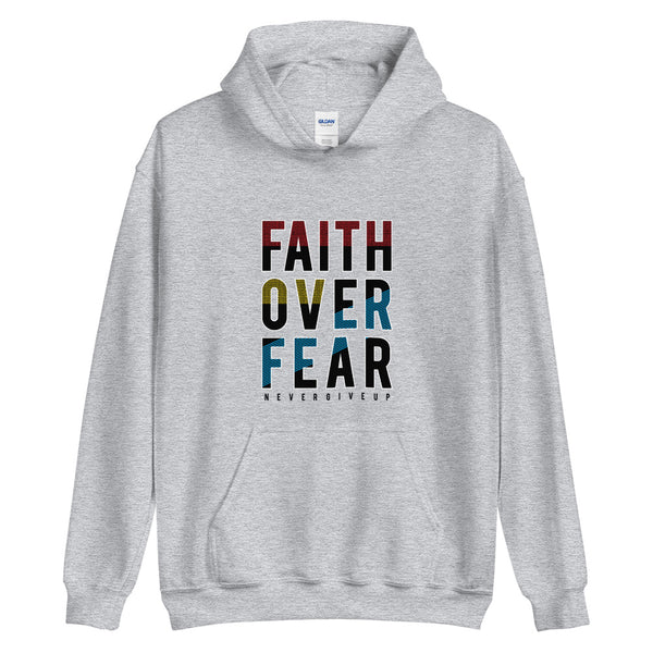 Everyone needs a cozy go-to hoodie to curl up in, so go for one that's soft, smooth, and stylish. This one features our Faith Over Fear design and it's the perfect choice for cooler evenings!