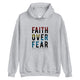 Everyone needs a cozy go-to hoodie to curl up in, so go for one that's soft, smooth, and stylish. This one features our Faith Over Fear design and it's the perfect choice for cooler evenings!